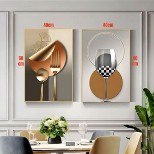 Set De 2 Cuadros Decorativos Marcos Aluminio By Lubabycas