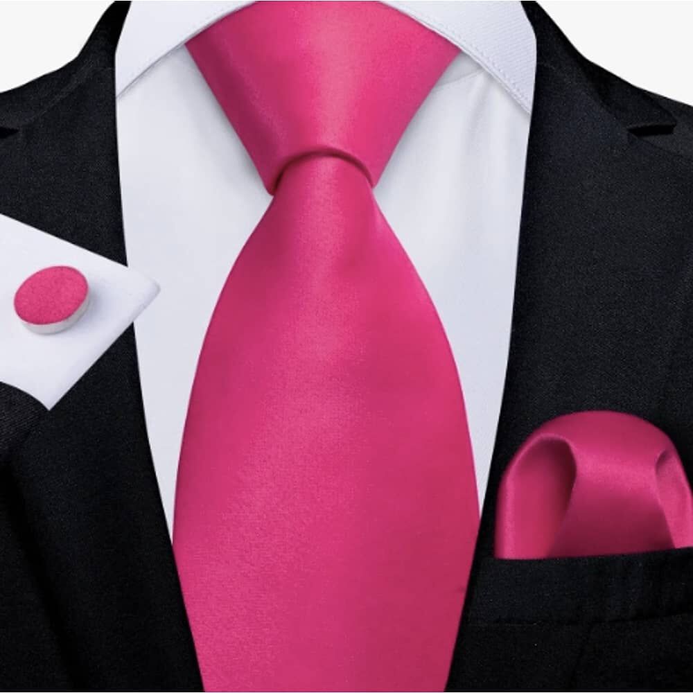 Corbatas Seda Hombres, Pa&ntilde;o Y Colleras Fuccia image number 0.0