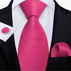 Corbatas Seda Hombres, Pa&ntilde;o Y Colleras Fuccia