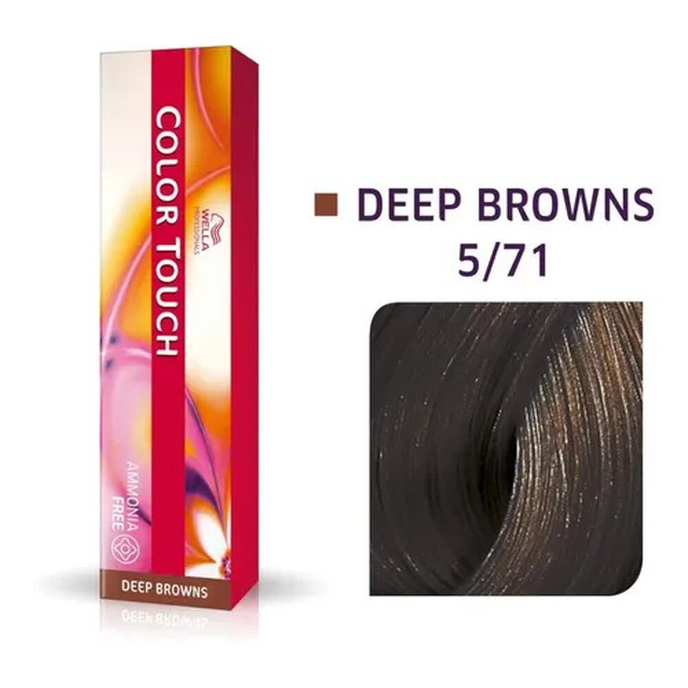 Tinte Para Cabello Wella Color Touch 5/71 Casta&ntilde;o Claro Marron Ceniza 60ml image number 0.0