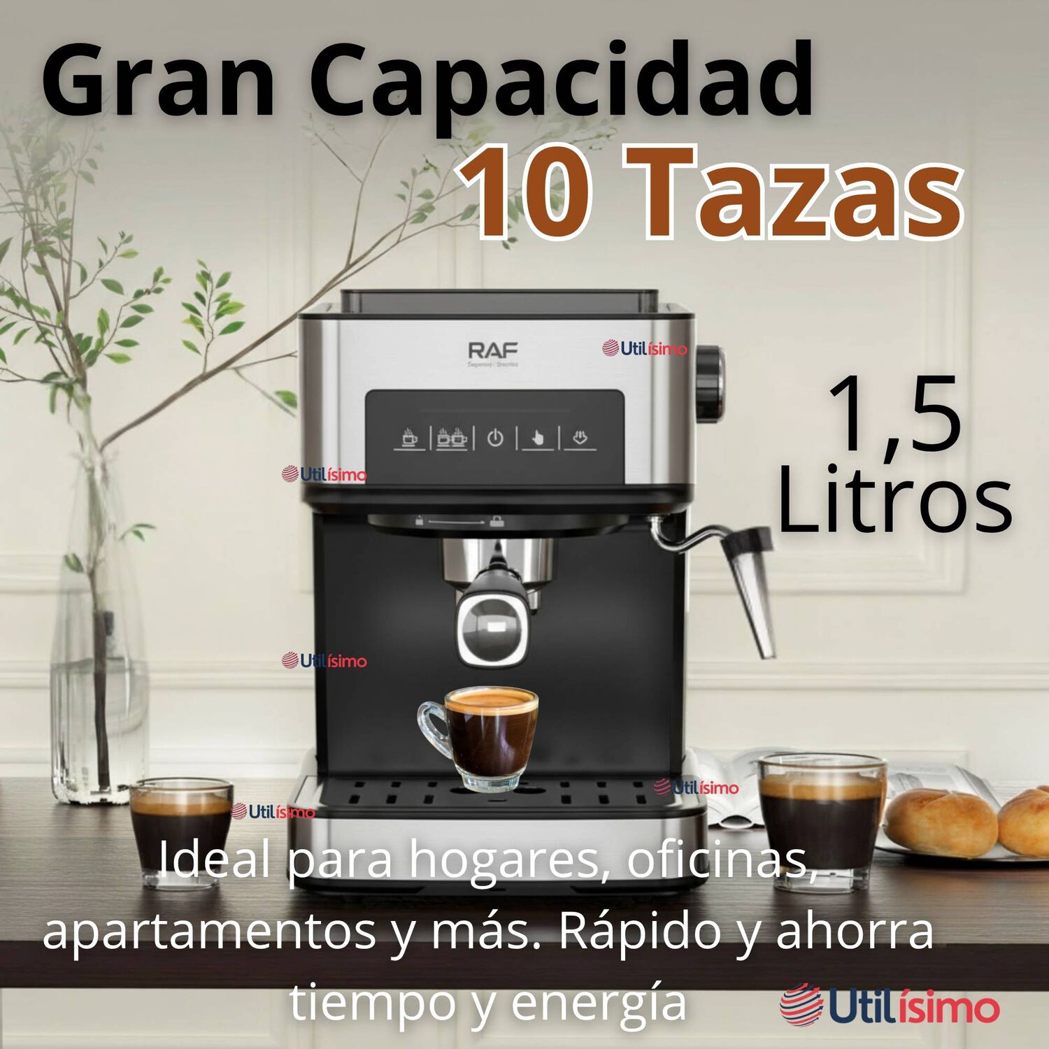 M&aacute;quina Caf&eacute; Espresso Capuccino Espumador De Leche Antigoteo 1.5 Litros image number 4.0