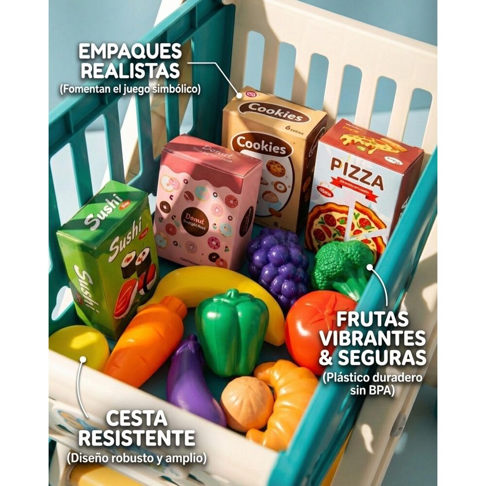 Carrito Supermercado Compra Juguete Ni&ntilde;os Excelente Calidad image number 3.0