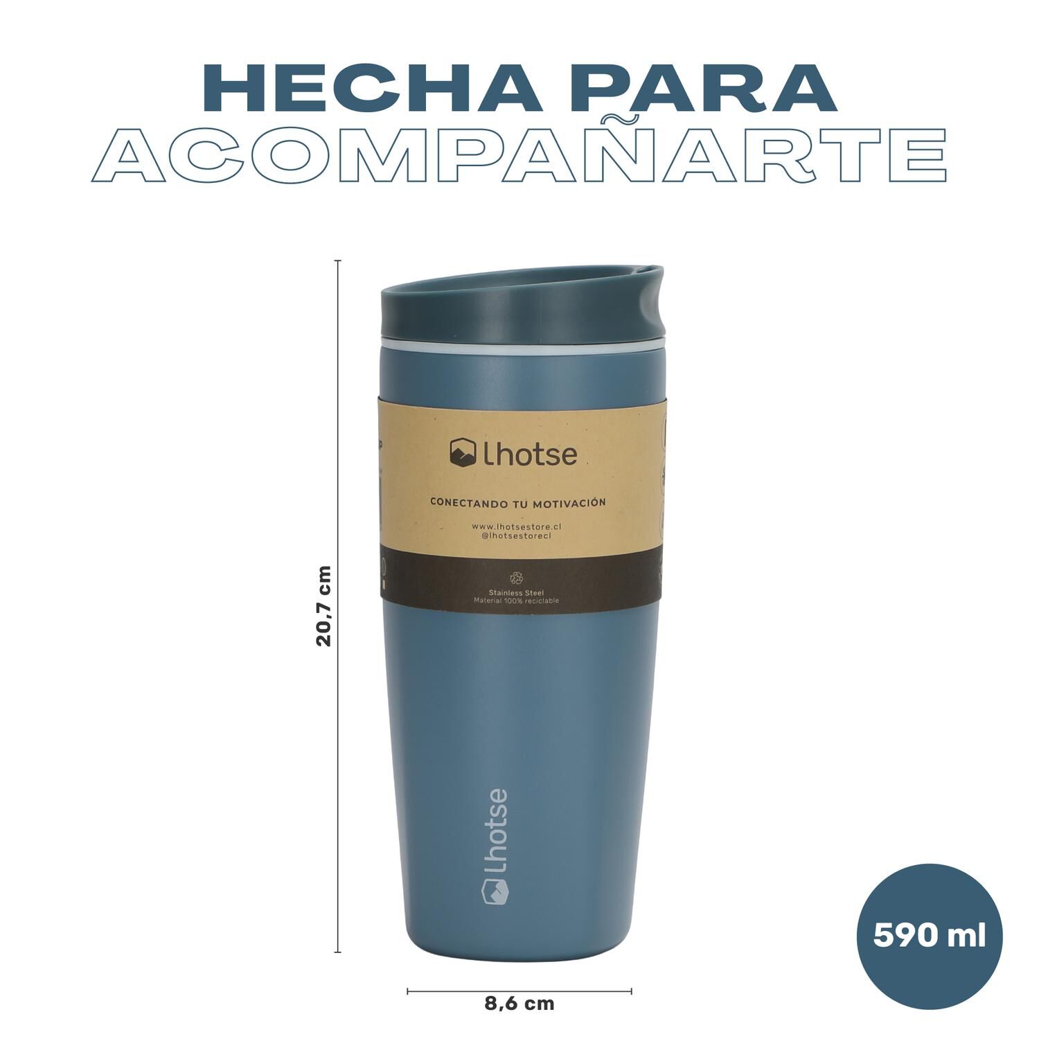 Vaso Mug T&eacute;rmico Agua Caf&eacute; Acero Inox Termicup 590 Ml Lhotse image number 5.0