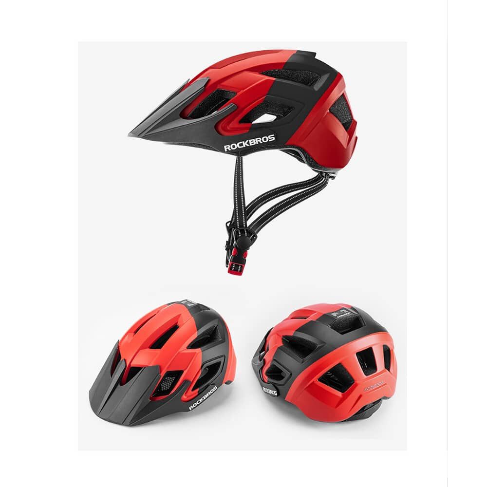 Casco Bicicleta Adulto Rockbros Rojo Negro image number 2.0