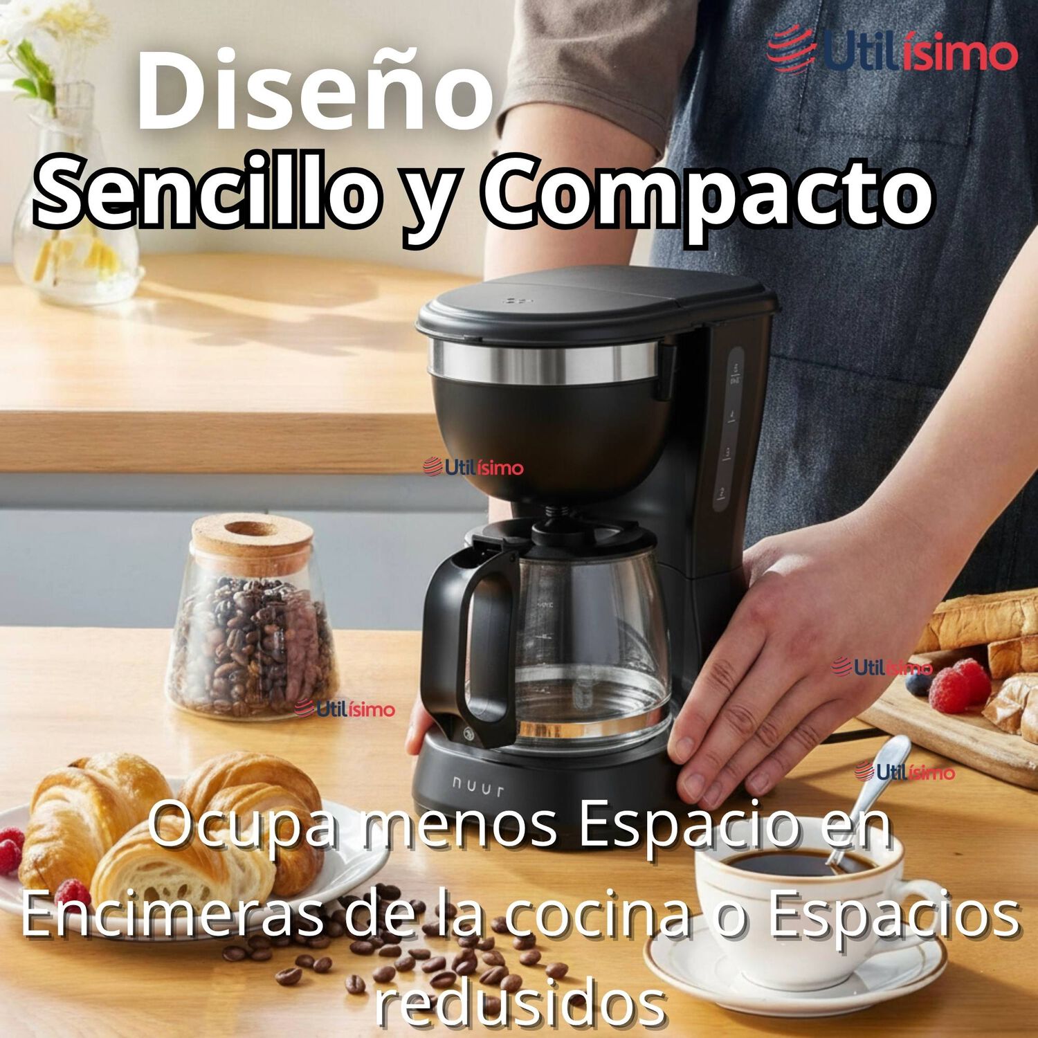 Cafetera El&eacute;ctrica 6 Tazas 600w De Potencia Con Filtro Reutilizable image number 3.0