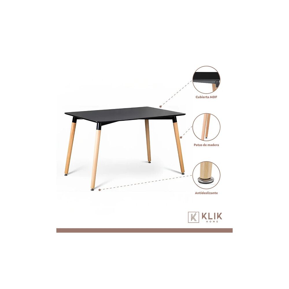 Comedor Mesa Rectangular Negra + 6 Sillas Eames Negras image number 3.0