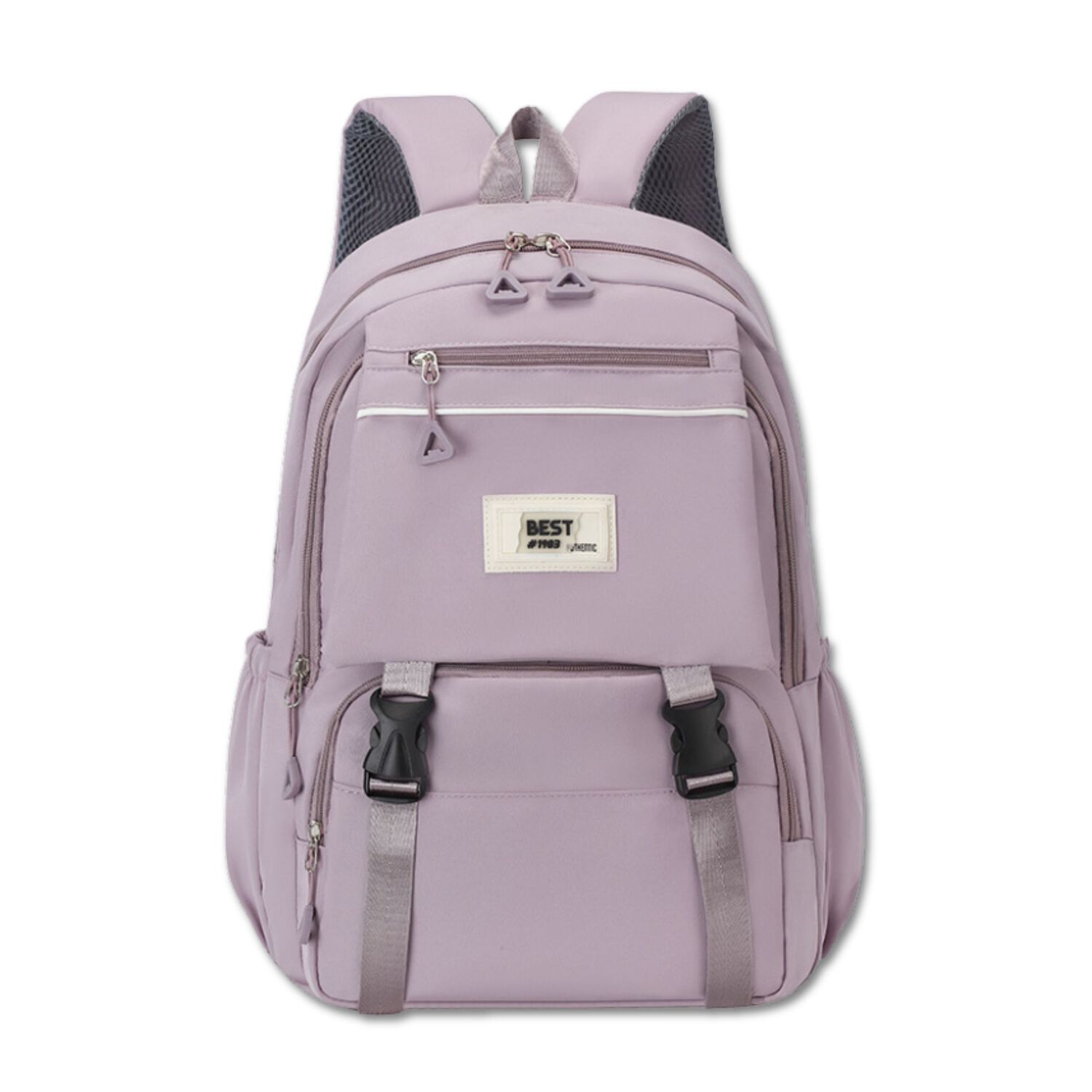 Mochila Bolso Escolar Juvenil Impermeable Dise&ntilde;o Unicolor Purple image number 0.0