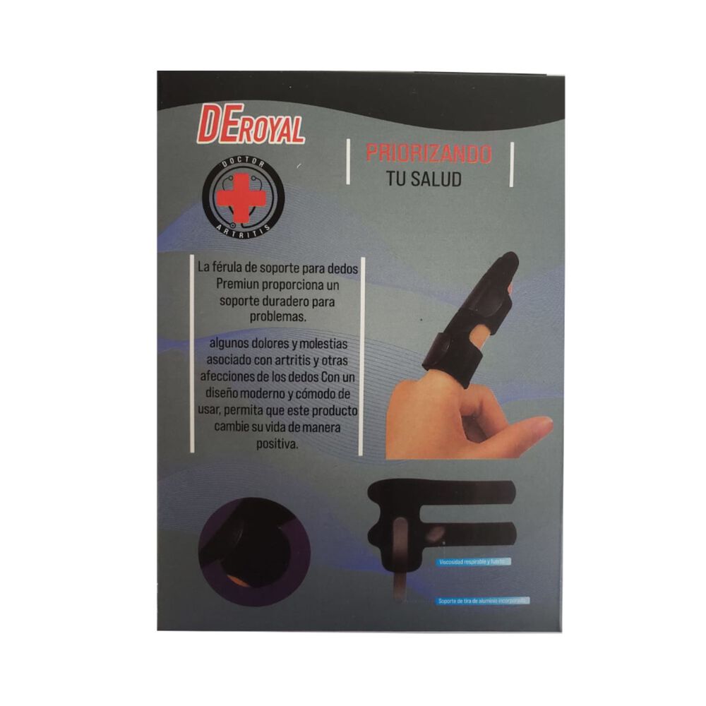 Férula Para Dedo Negro 11cm Soporte Articulación Mano image number 1.0