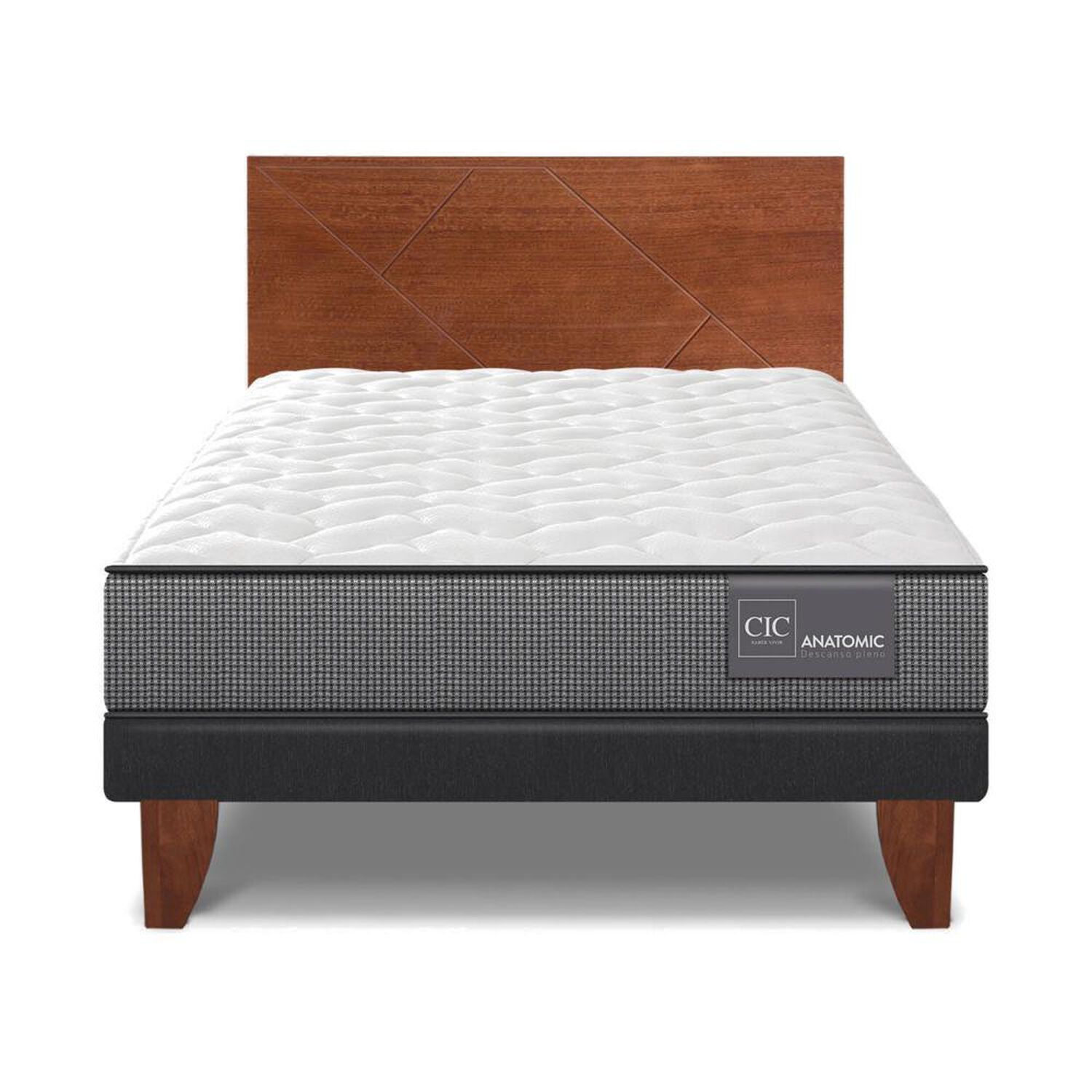 Cama Europea Cic Anatomic / 1.5 Plazas / Base Normal + Respaldo image number 0.0