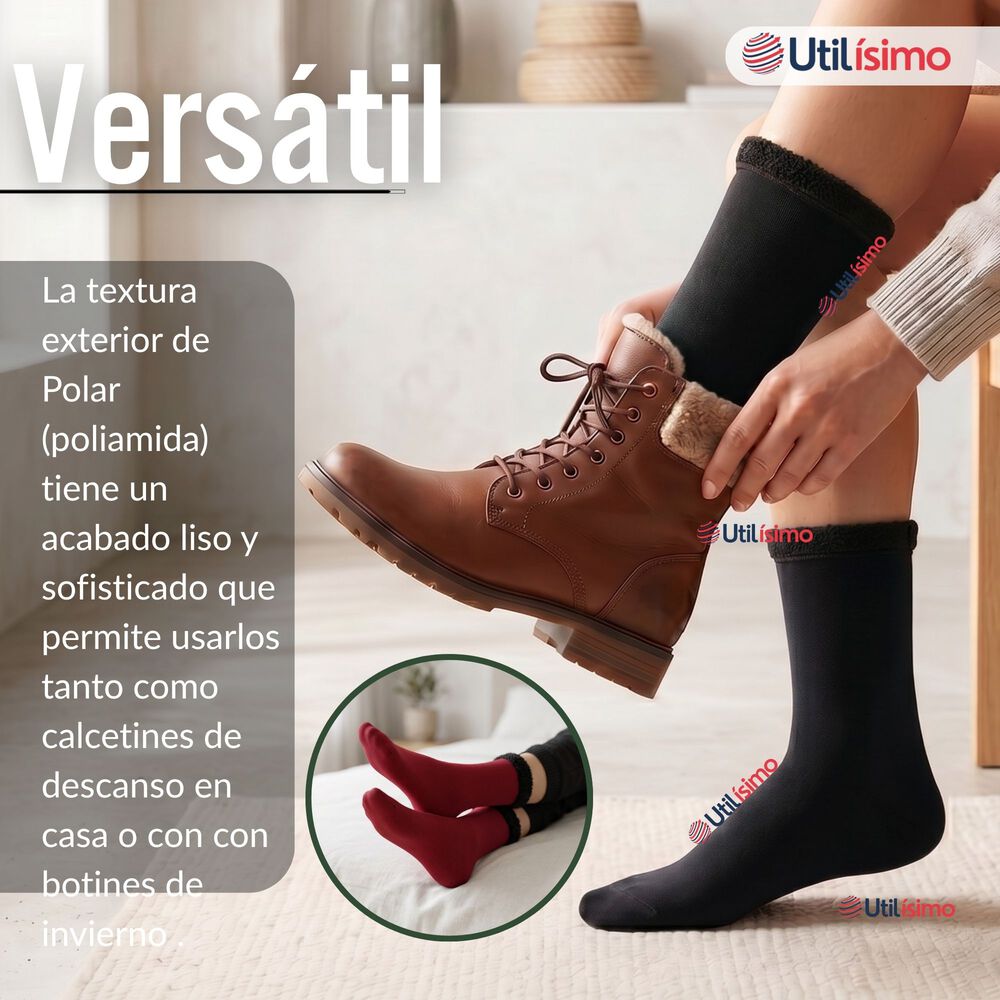 Pack 3 Pares Calcetines Chiporro Mujer Surtidos Ultra T&eacute;rmico Invierno Unicolor Polar image number 9.0