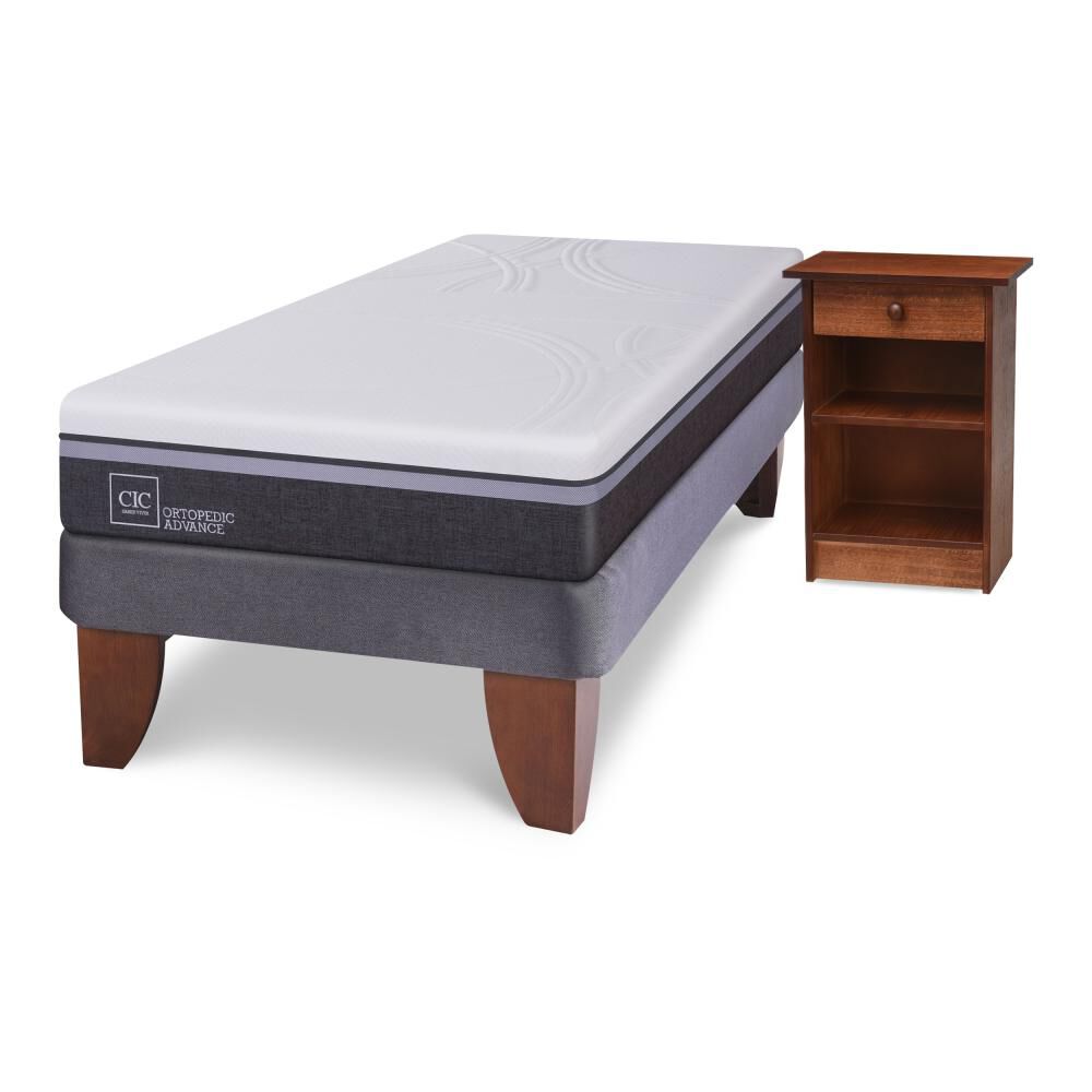 Cama Europea Cic Ortopedic Advance / 1.5 Plazas / Base Normal + Velador image number 1.0