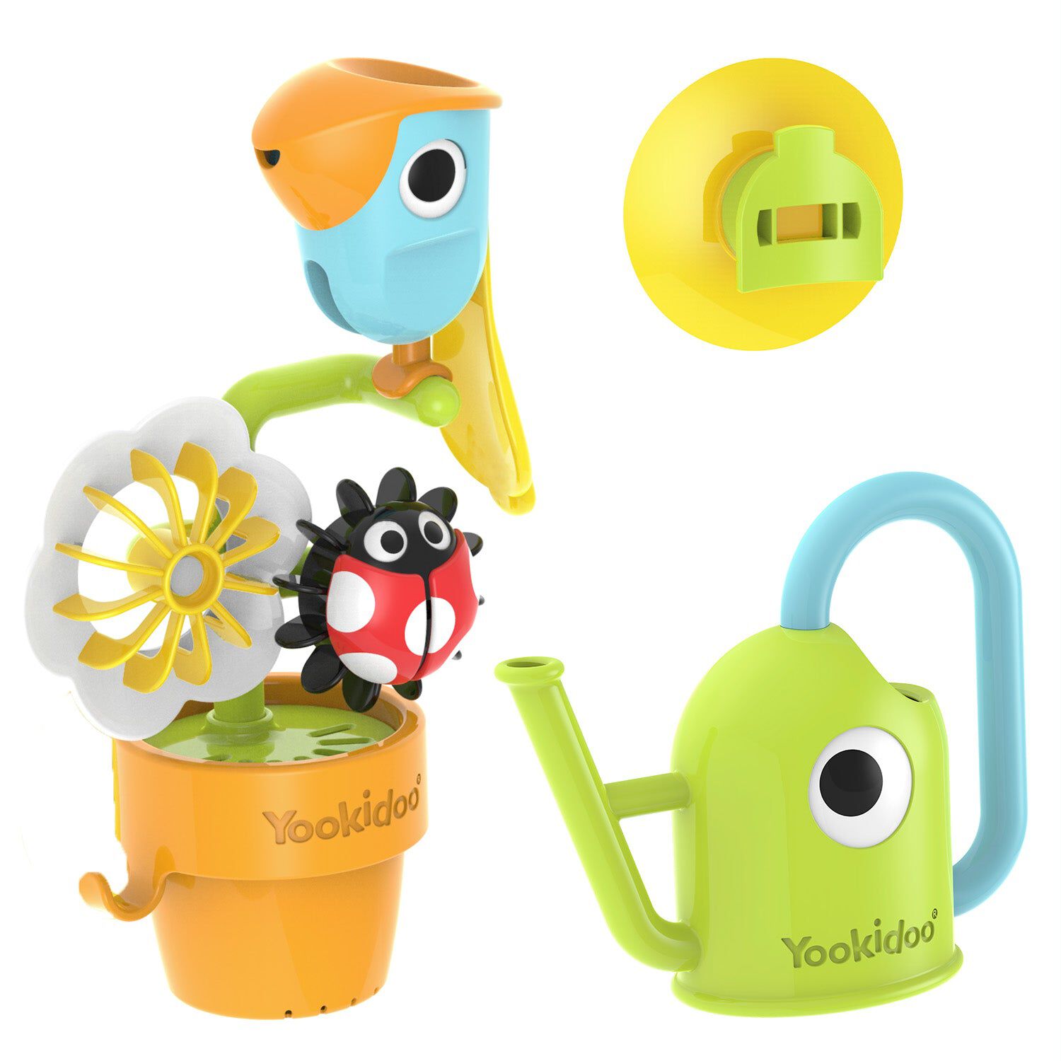 Juego De Ba&ntilde;o Tucan Y Chinita De Agua Infantil Beb&eacute; Ni&ntilde;o Ni&ntilde;a Tina Yookidoo image number 0.0