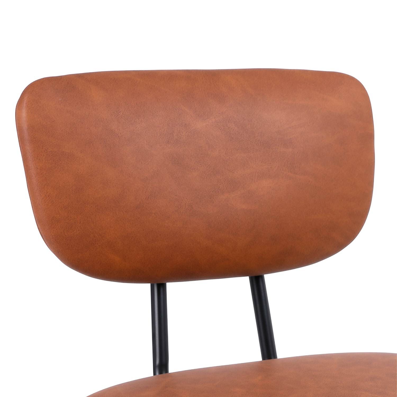 Pack 2 Pisos De Bar O Cocina Mid-century Con Respaldo Marr&oacute;n image number 4.0