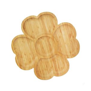 Tabla Bandeja Botanera De Bamb&uacute; Forma Flor Copet&iacute;n Aperitivos