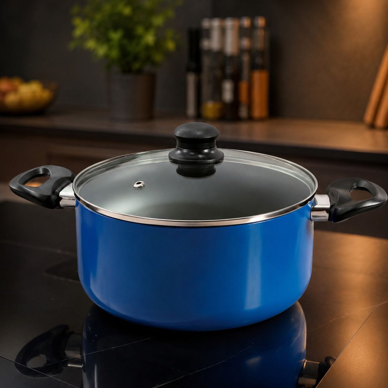 Olla Cacerola Antiadherente 24 Cm 5 Litros Modelo Royal Blue Marca Vitta image number 4.0