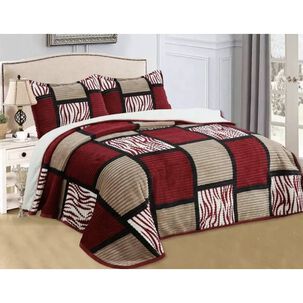 Manta Frazada T&eacute;rmica Chiporro Fundas Almohada 2 Plazas. Color Rojo