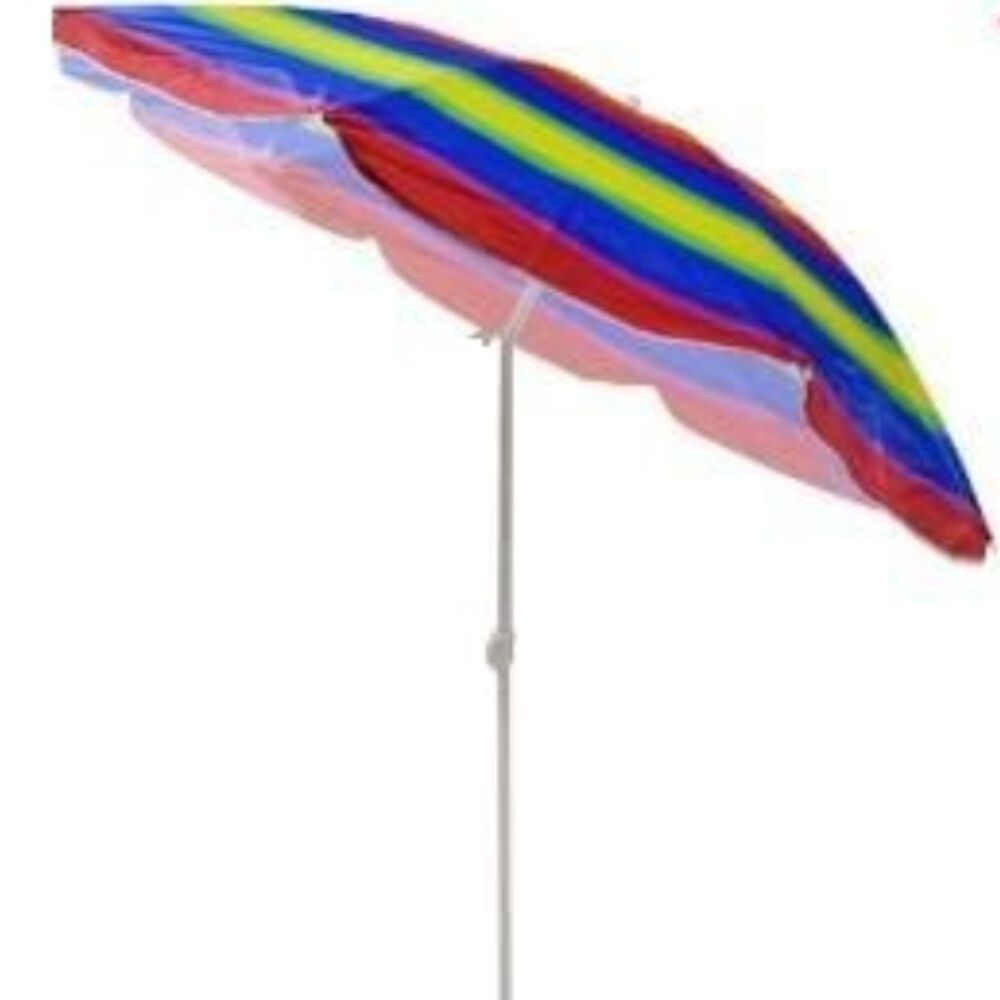 Sombrilla Reclinable 2.20 Mts Diametro Playa Camping Diseño Rayas Colores Variados image number 2.0