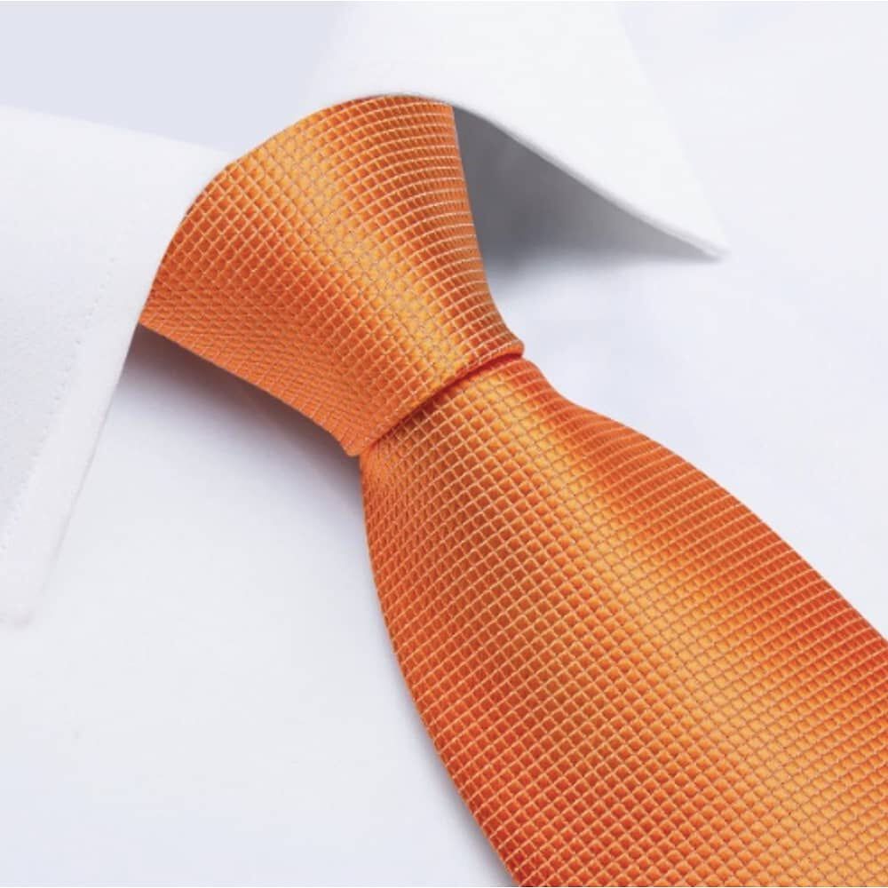 Corbatas Seda Hombres, Pa&ntilde;o Y Colleras Naranja image number 3.0