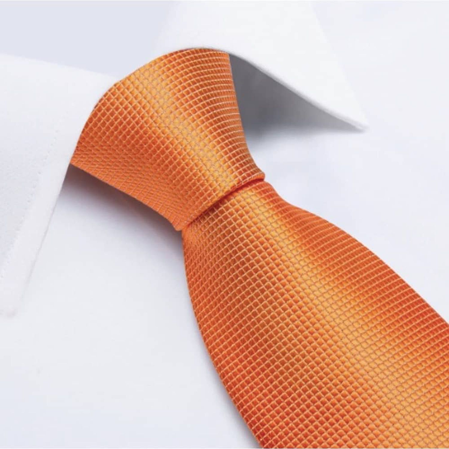 Corbatas Seda Hombres, Pa&ntilde;o Y Colleras Naranja image number 3.0