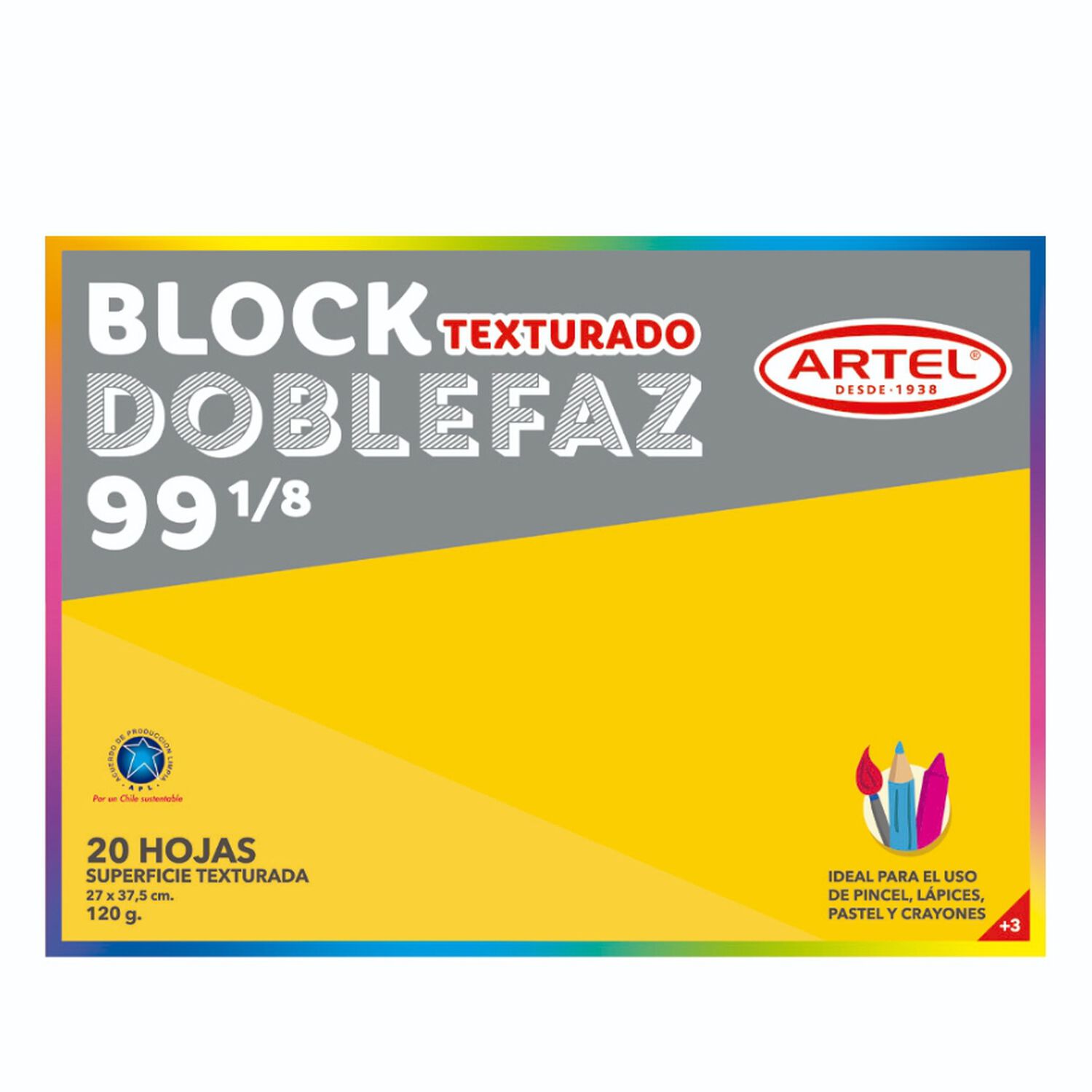 Block Medium Doble Faz 99 1/8 20 Hojas Artel image number 0.0
