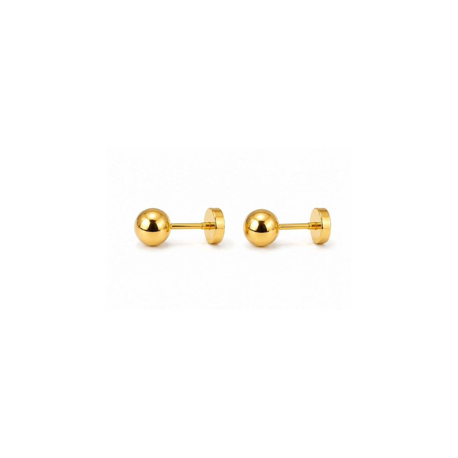Aros Abridores Bolita 6.5mm N7 Oro 14k Ni&ntilde;a Hipoalerg&eacute;nicos Dorado image number 2.0