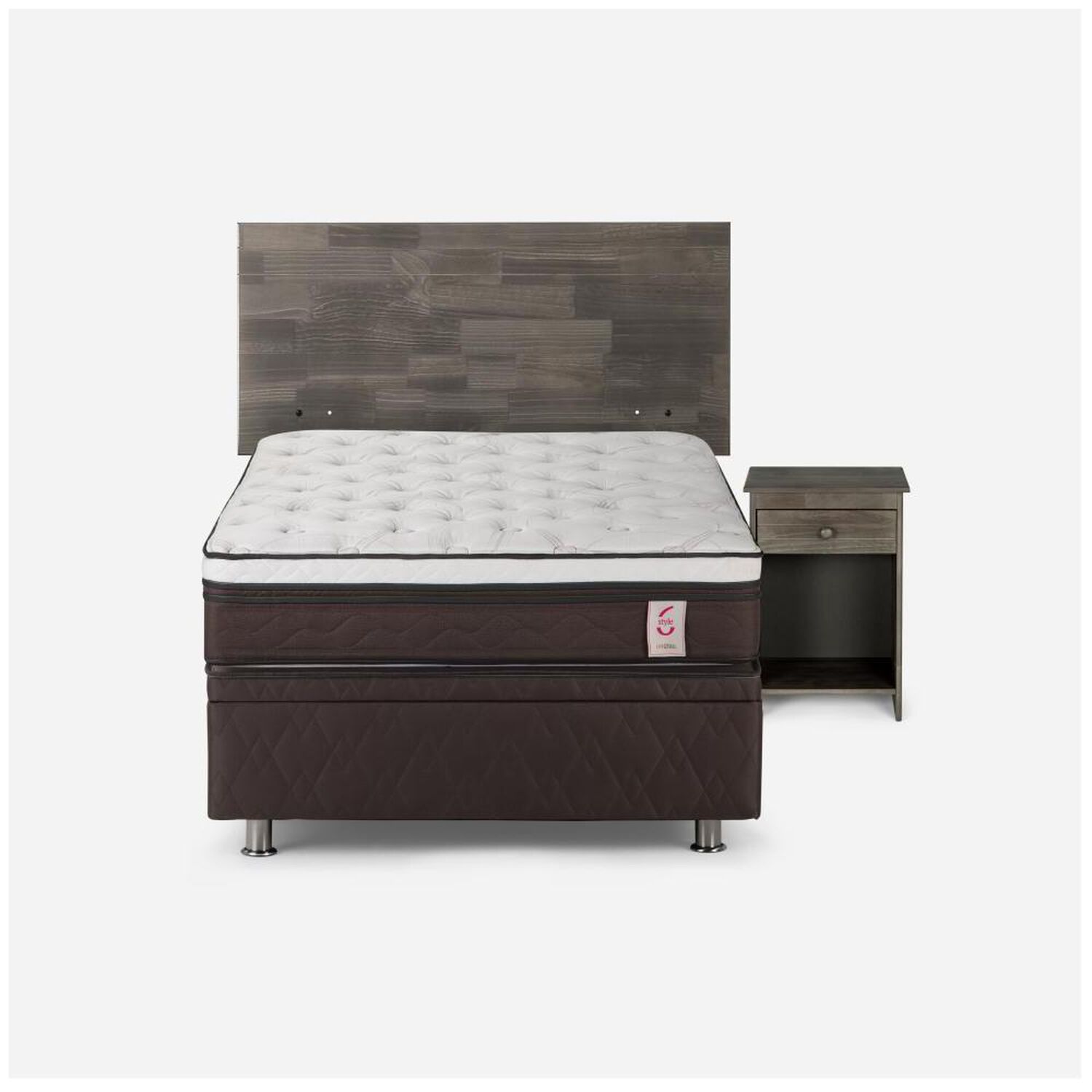 Cama Ba&uacute;l Rosen New Style 6 / 1.5 Plazas / Base Normal + Set De Maderas image number 0.0