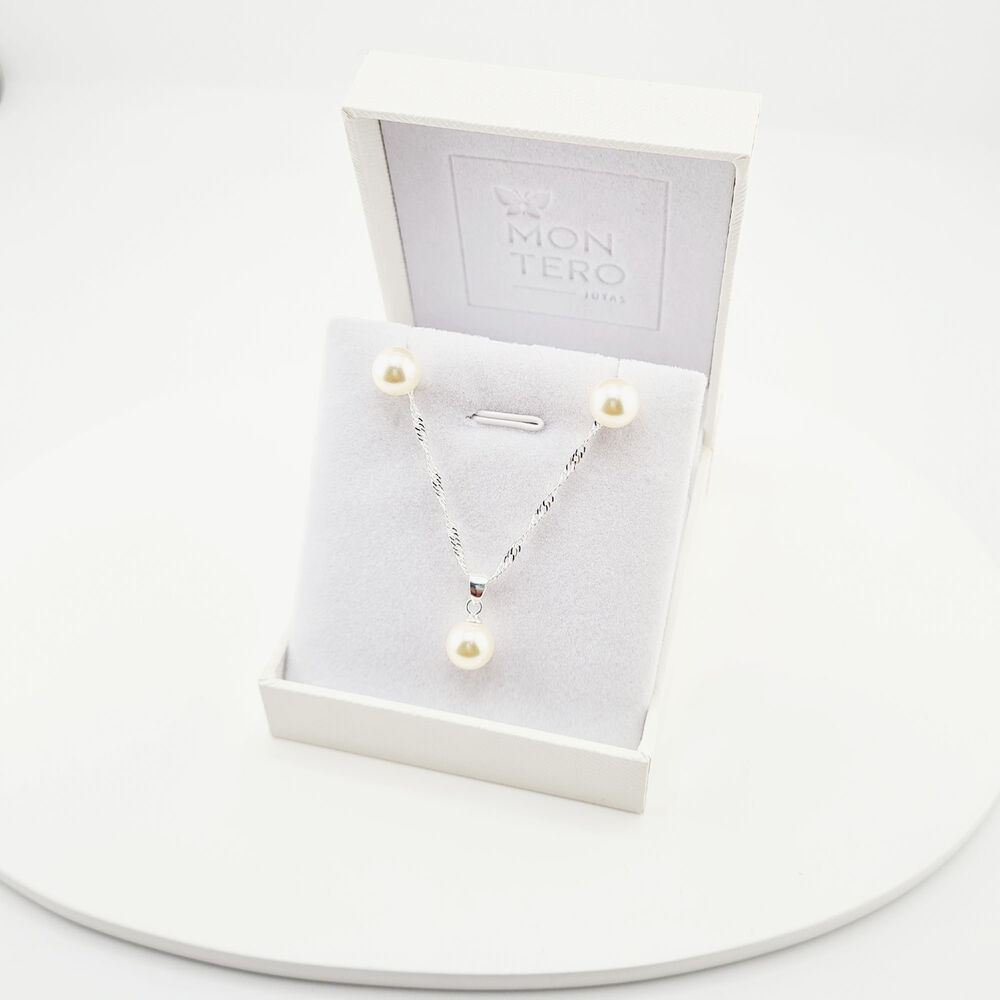 Conjunto Viena Con Perlas Organicas Cream image number 2.0