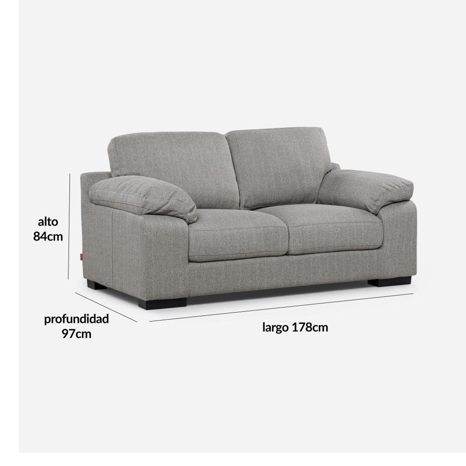 Sof&aacute; Rosen Sofa 2,5 Cpos Bolonia Gris / 2,5 Cuerpos image number 1.0
