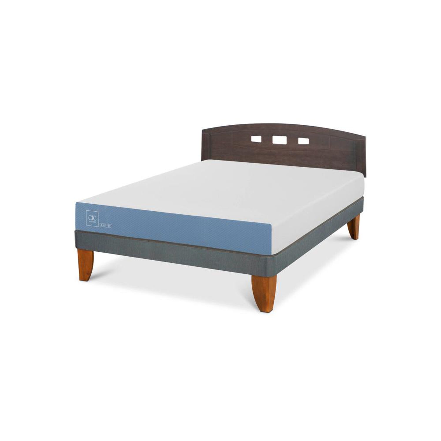 Cama Europea Cic Excellence / 2 Plazas / Base Normal + Respaldo image number 1.0