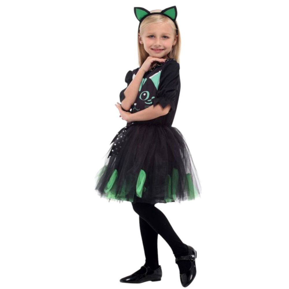 Disfraz Infantil Gato Verde Vestido Niña image number 3.0