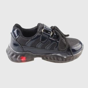 Zapatilla Con Luces Negro V&iacute;a Franca Art. 32910e2070101black