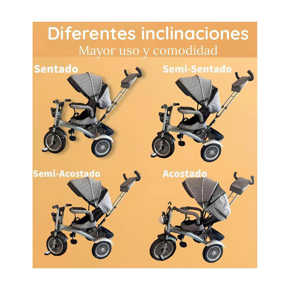 Triciclo Multifuncional 360&deg; Con Foco Lubabycas Rosado image number 5.0