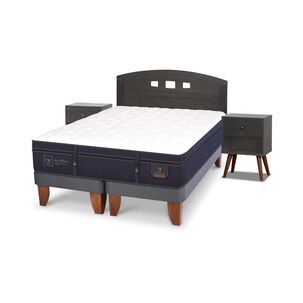 Cama Europea Cic Super Premium / 2 Plazas / Base Dividida + Set De Maderas