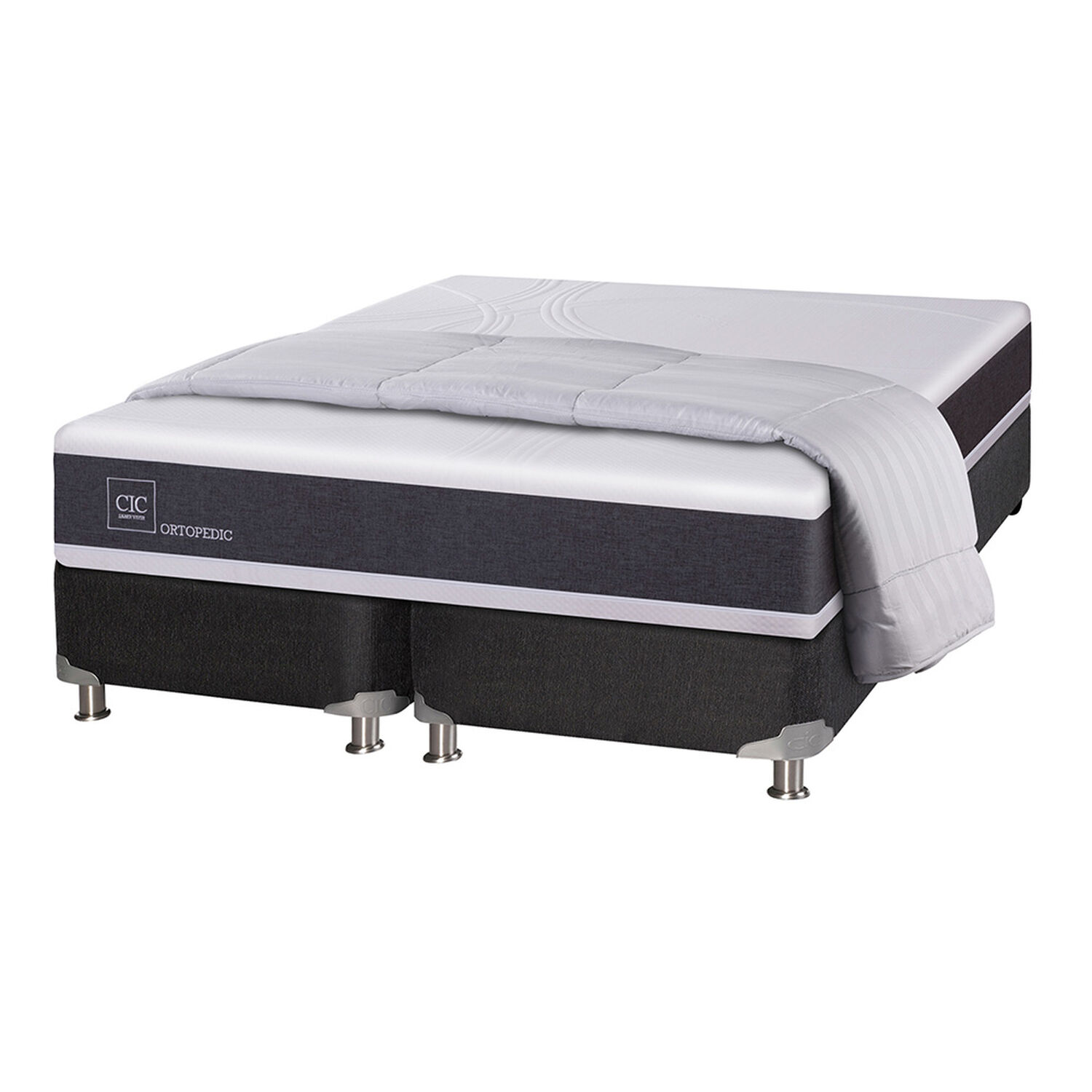 Box Spring Cic Ortopedic B5 / 2 Plazas / Base Dividida + Textil image number 0.0