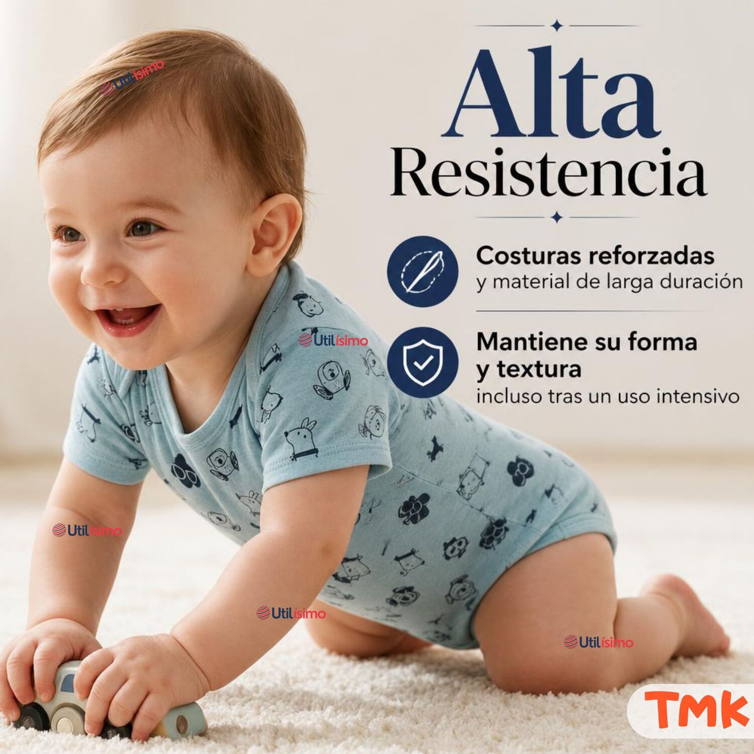 Pack 5 Bodys Manga Corta 100% Algod&oacute;n Tedmimak Ni&ntilde;o Playful Pups image number 9.0