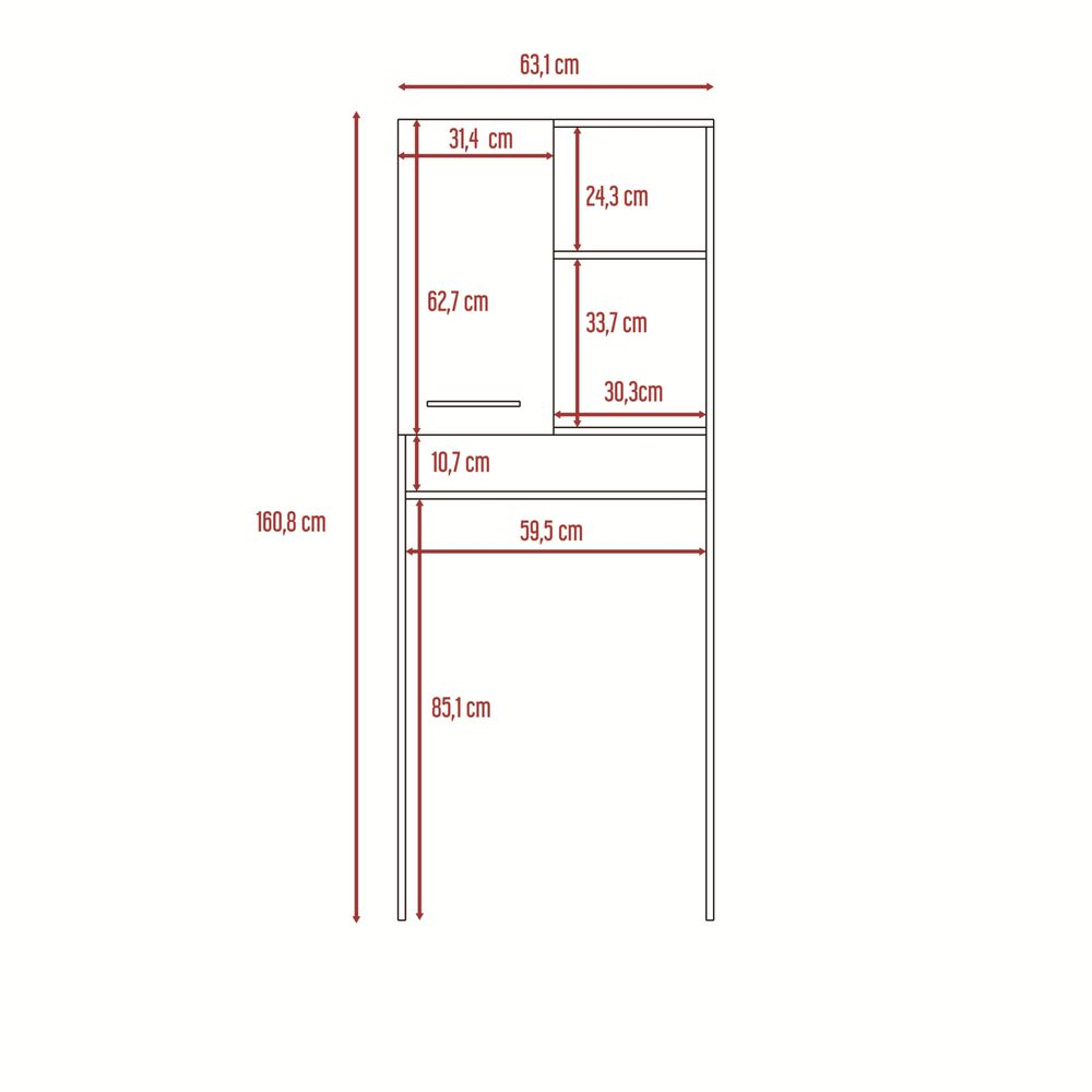 Estante Wc 1 Puerta 3 Repisas Fm-012b Blanco image number 6.0