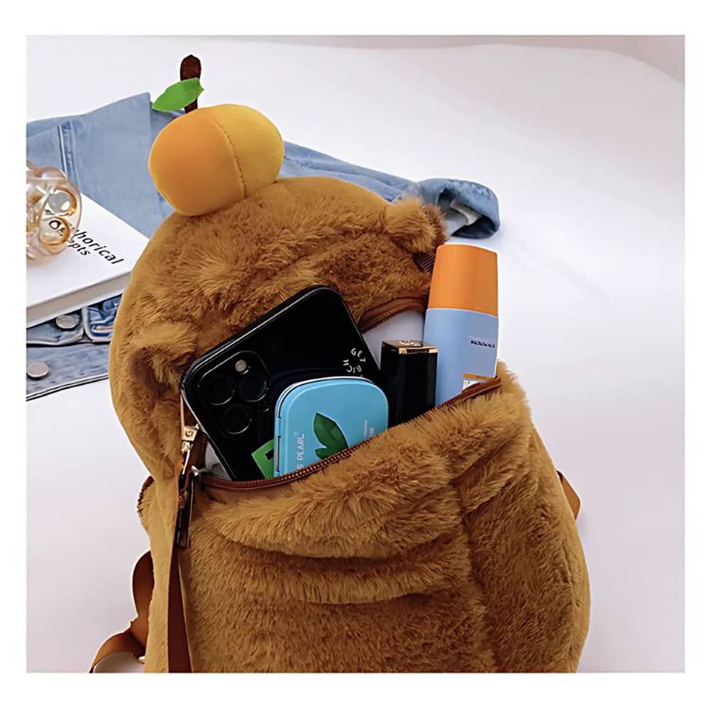 Mochila De Felpa Capibara Kawaii Para Ni&ntilde;os Unisex image number 5.0