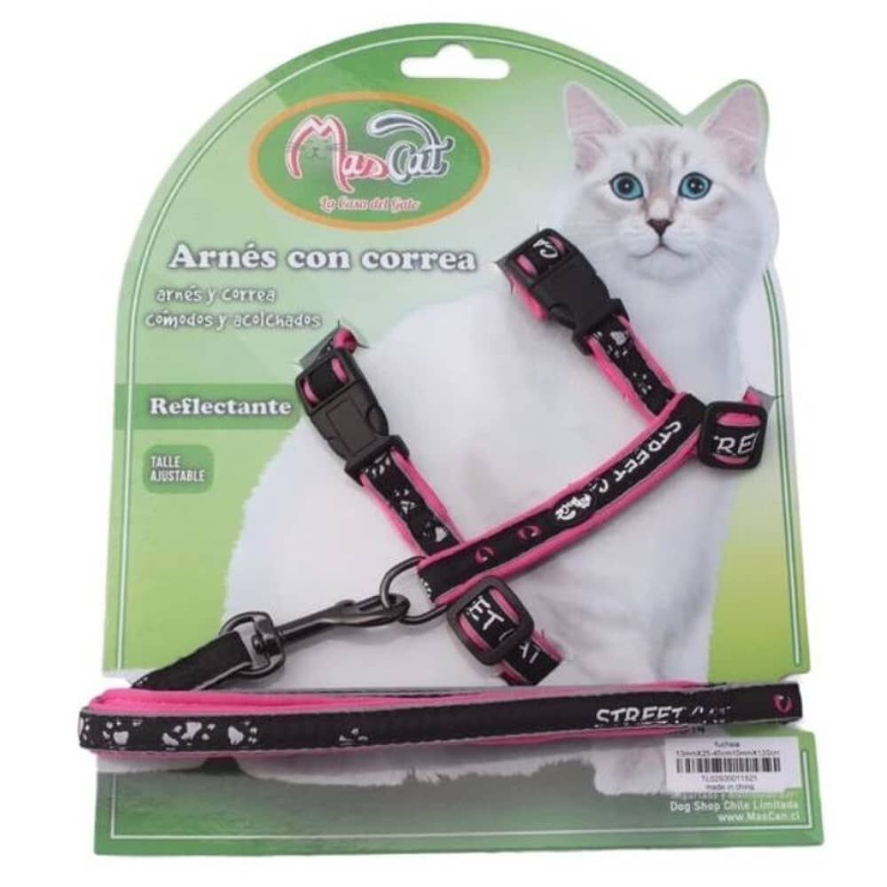 Arn&eacute;s Y Correa Gato Acolchado Reflectante Fucsia Mascan image number 0.0