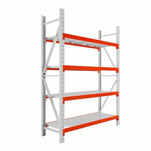 Estantes Metalicos 300*60*200cm Blanco Naranjo 800 Kilos