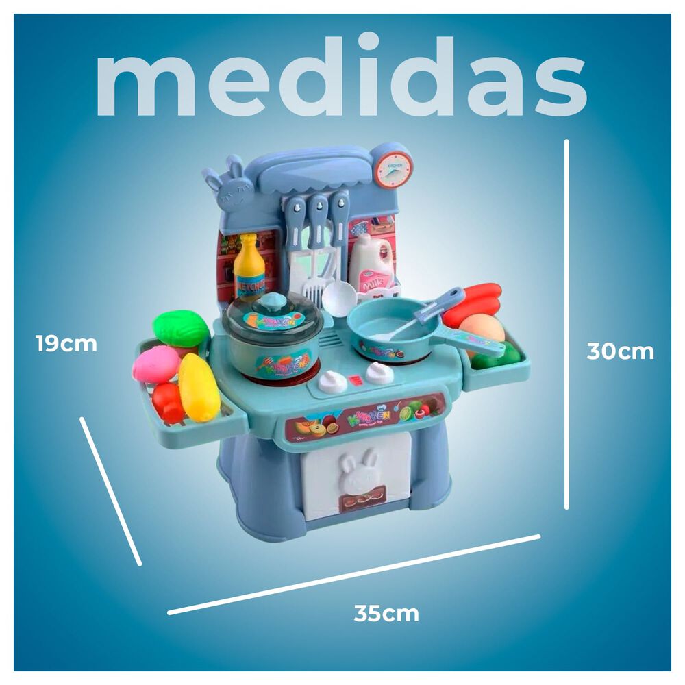 Cocina De Juguete Con Accesorios Con Estilo Moderno Azul image number 1.0