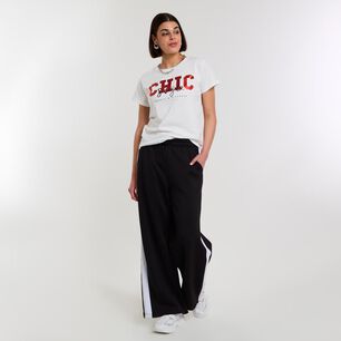Polera Print Frase Manga Corta Cuello Redondo Mujer Rolly Go