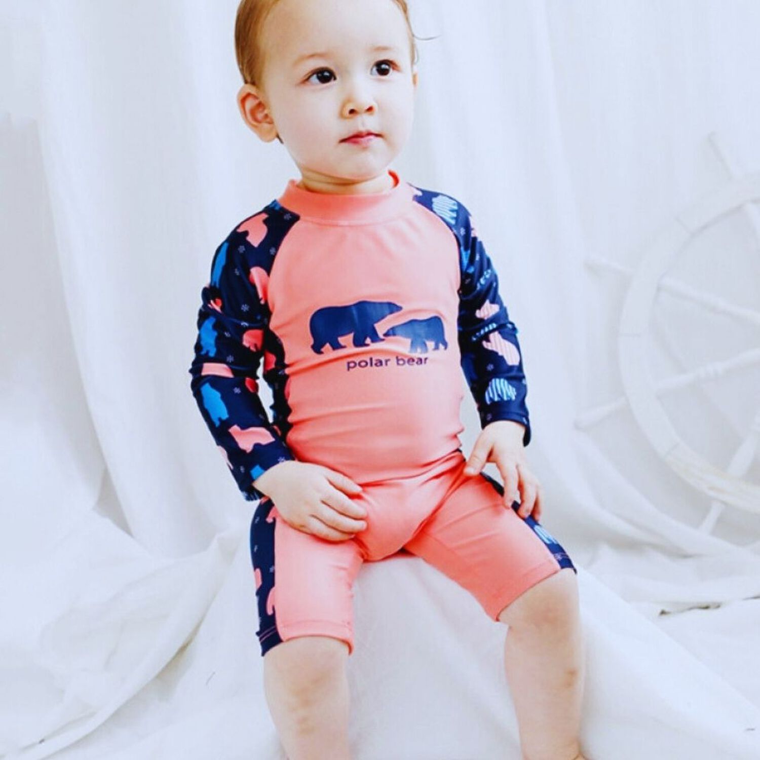 Traje De Ba&ntilde;o Enterito Manga Larga Ni&ntilde;o Jump Kids Naranja image number 2.0