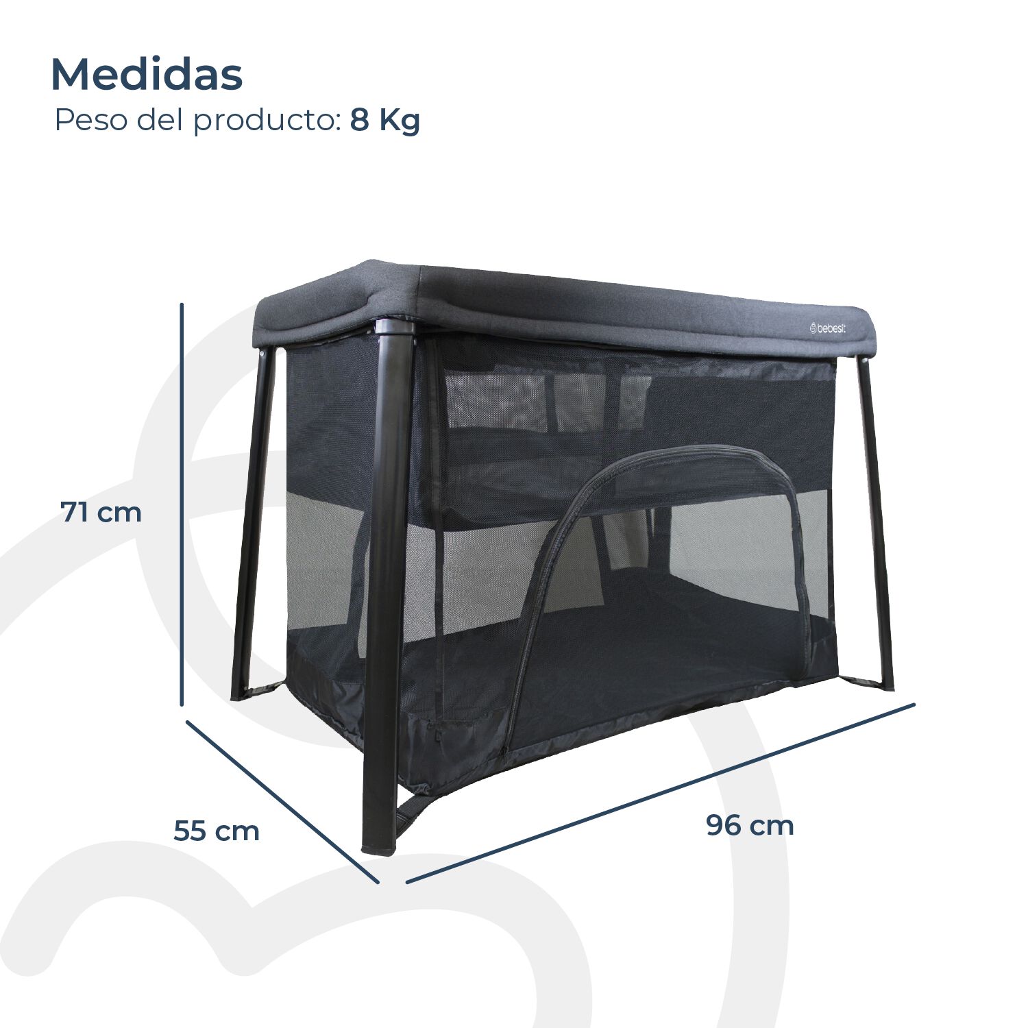 Cuna Corral 3 En 1 Eclipse Safe & Sleep Negro Bebesit image number 6.0