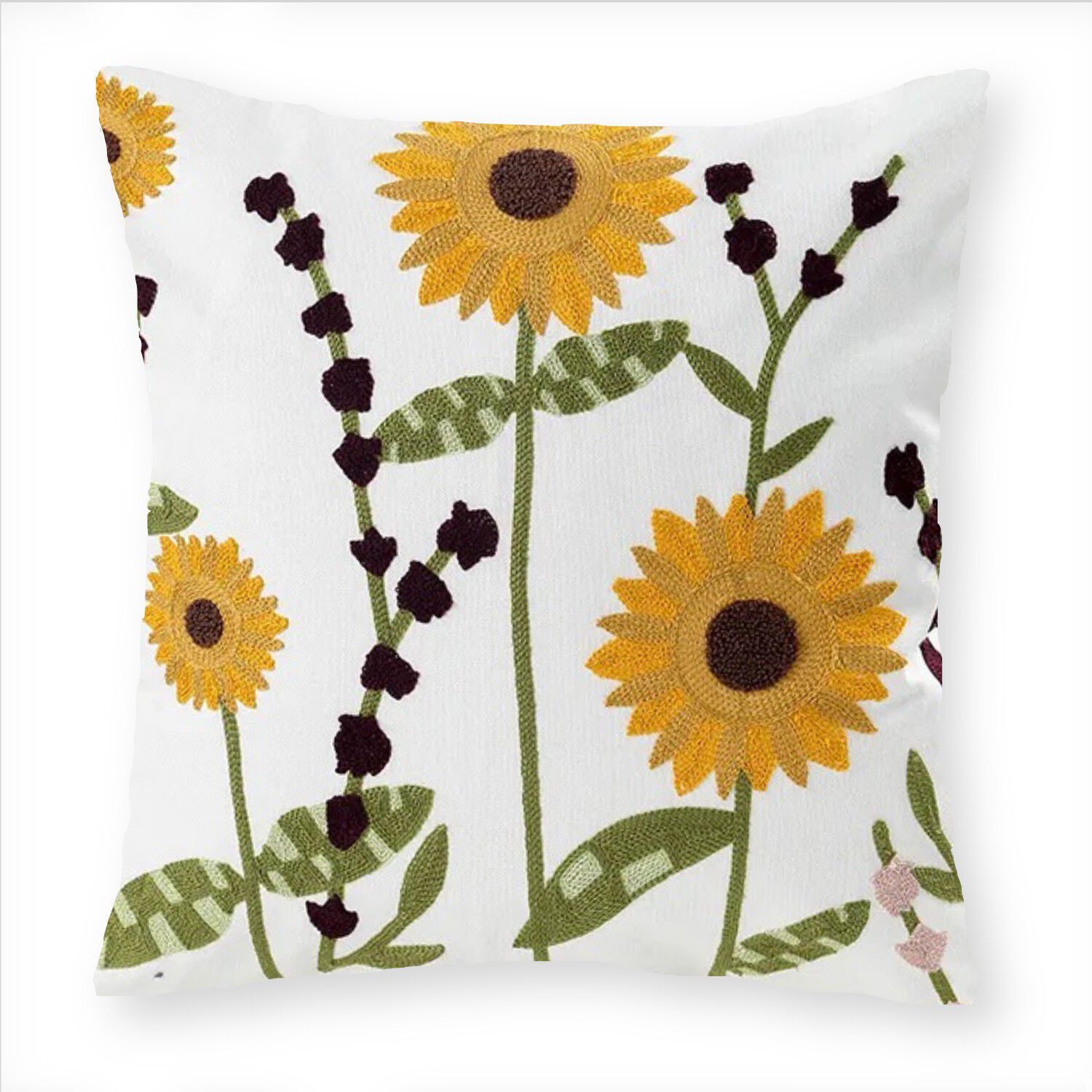 Funda Cojin Bordada 45x45 Cm Girasoles Hd image number 0.0