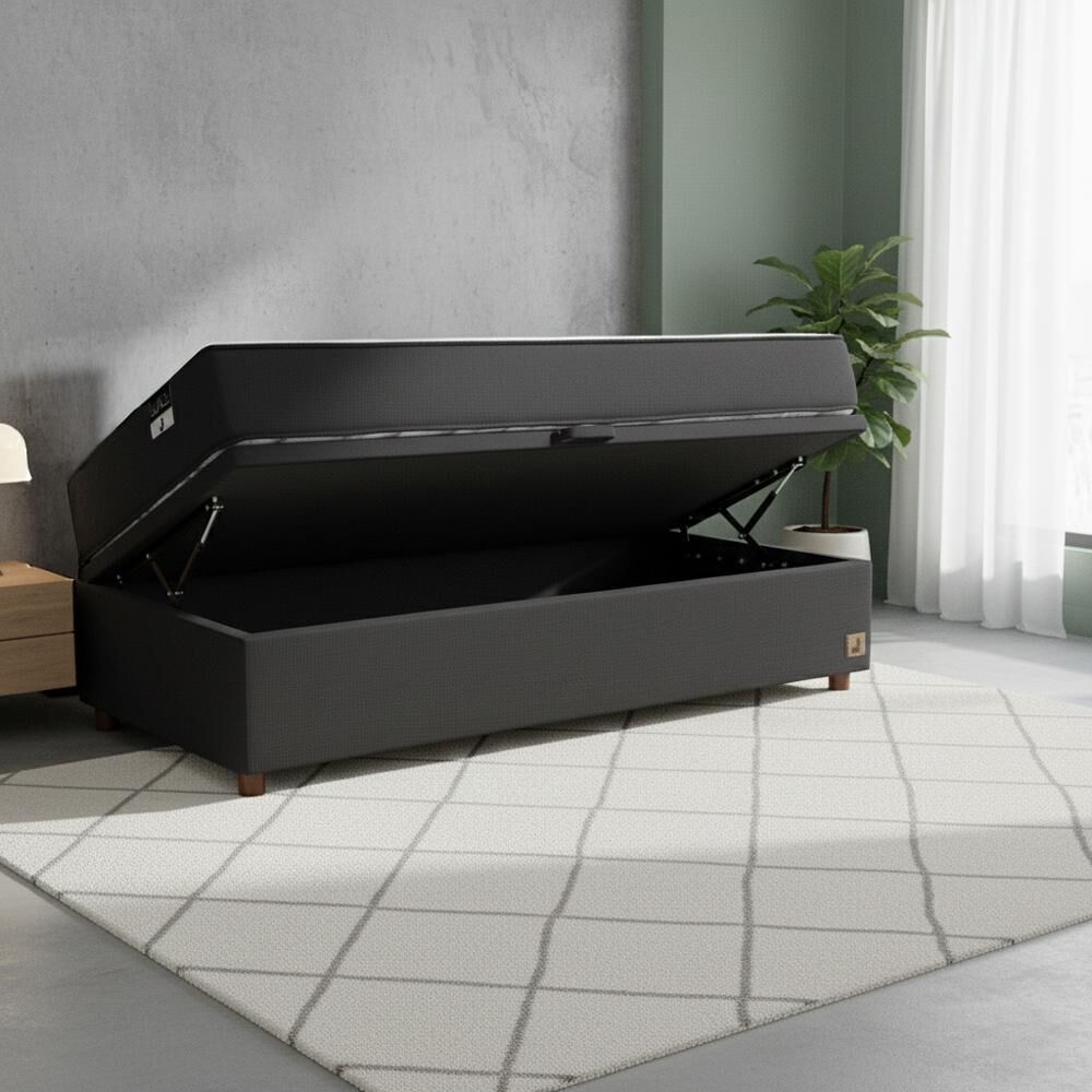 Base Cama Mons Ba&uacute;l 190 Negro / 1 Plaza / Base Normal image number 1.0