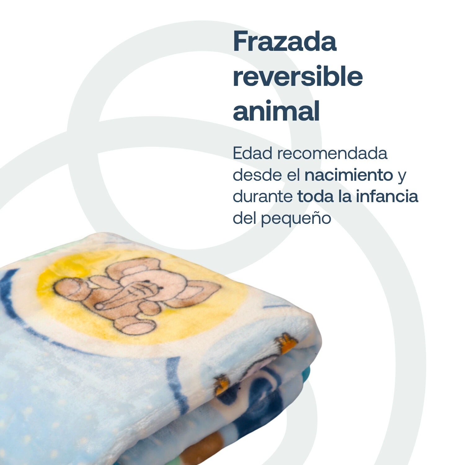 Frazada Reversible Animal Celeste Bebesit image number 1.0
