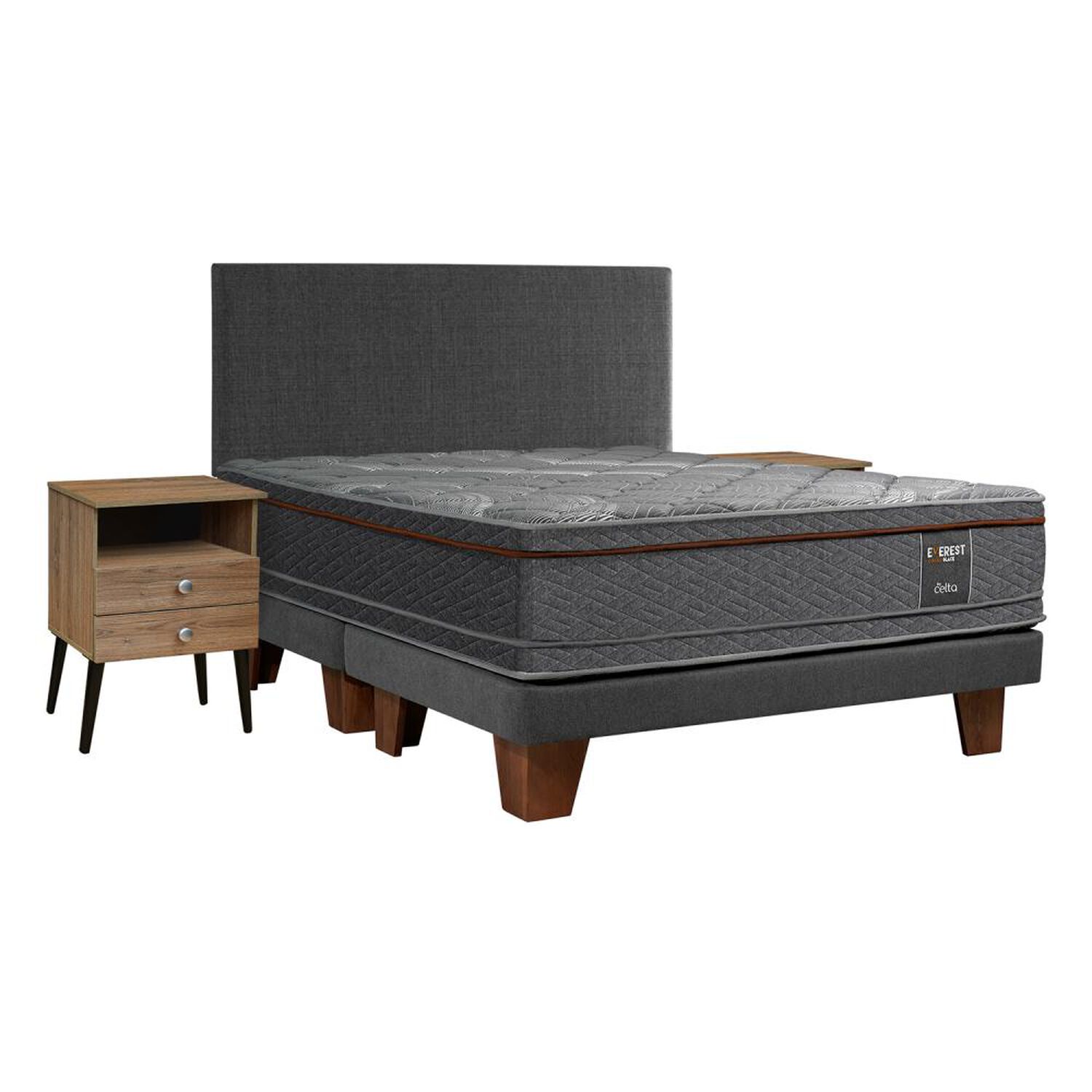 Cama Europea Celta Cobre / King / Base Dividida + Set De Maderas image number 1.0