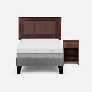Cama Europea Rosen Pratta / 1.5 Plazas / Base Normal + Set De Maderas Rachel