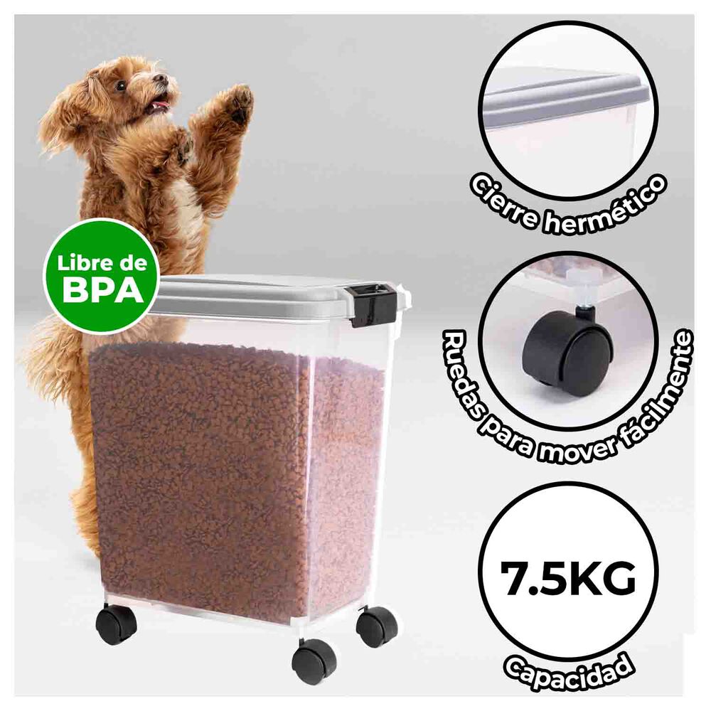 Contenedor Herm&eacute;tico Para Comida De Mascotas Con Ruedas image number 1.0