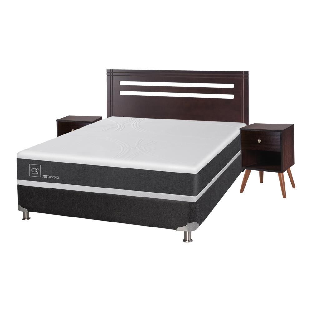 Box Spring Cic Ortopedic / 2 Plazas / Base Normal + Set De Maderas image number 1.0